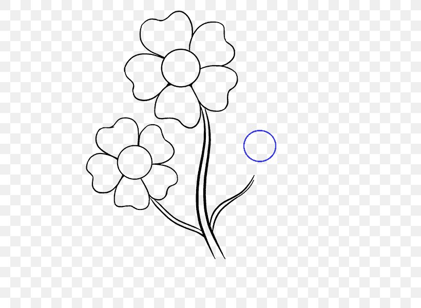 hand drawn flowers black and white clipart