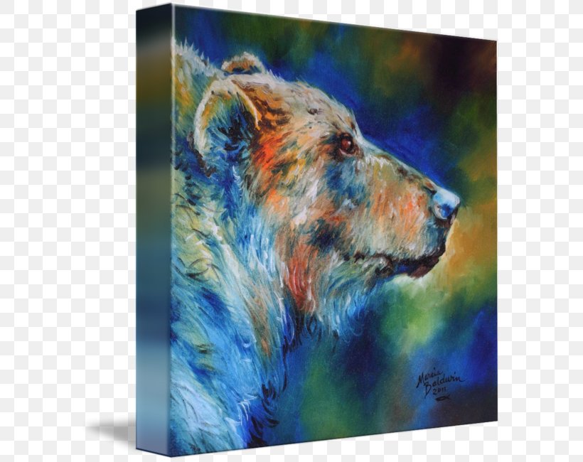 Watercolor Painting Abstract Art Grizzly Bear, PNG, 594x650px, Painting, Abstract Art, Acrylic Paint, Allposterscom, Art Download Free