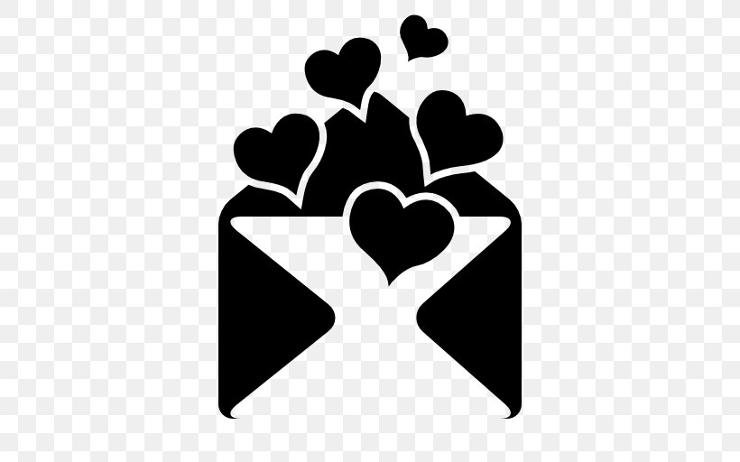 Heart Love Letter Clip Art, PNG, 512x512px, Heart, Black, Black And White, Email, Flower Download Free