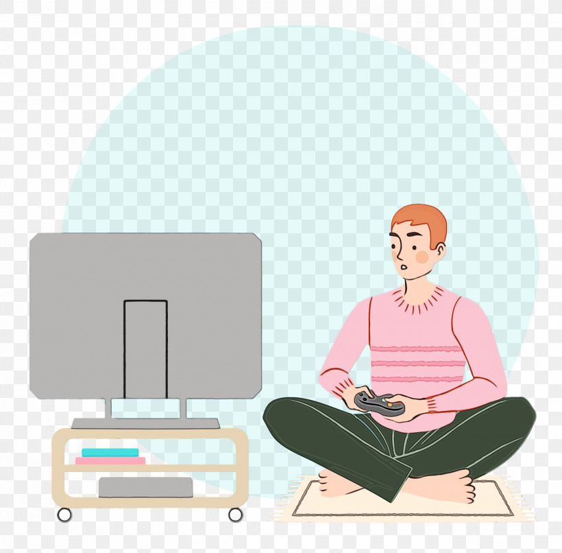 Cartoon Sitting Chair Line Meter, PNG, 2500x2458px, Playing Video Games, Behavior, Cartoon, Chair, Game Time Download Free