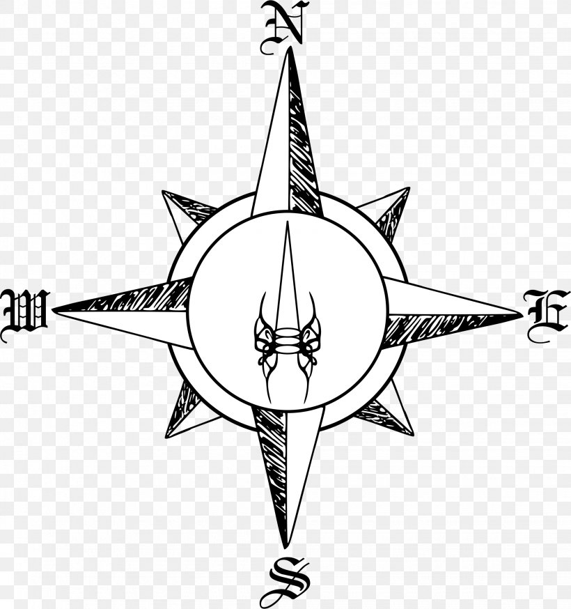 Compass Rose Clip Art, PNG, 2250x2400px, Compass Rose, Black And White, Compass, Drawing, Free Content Download Free