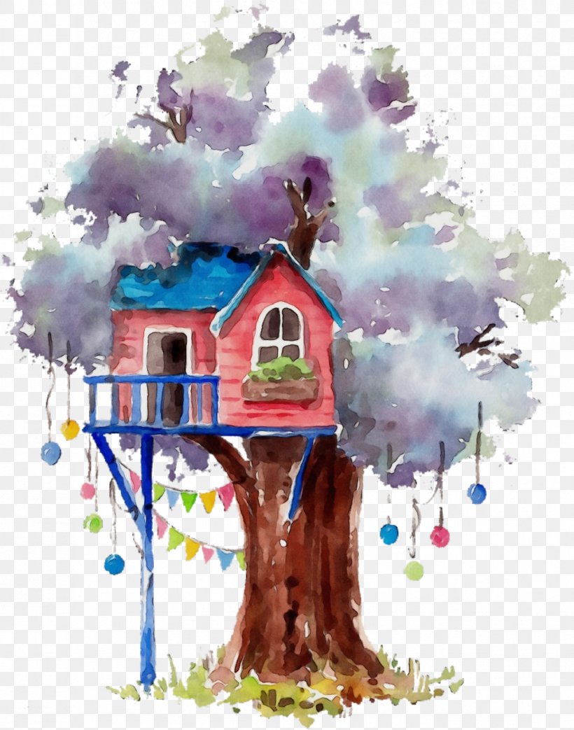 Watercolor Tree, PNG, 967x1230px, Watercolor, Branching, House, Paint, Painting Download Free