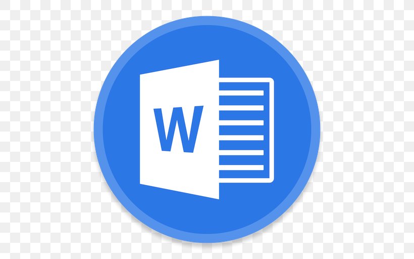 Microsoft Word Microsoft Office 2016, PNG, 512x512px, Microsoft Word, Area, Blue, Brand, Computer Software Download Free
