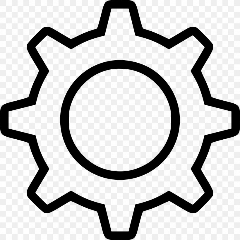 Gear, PNG, 980x980px, Gear, Area, Black And White, Symbol Download Free