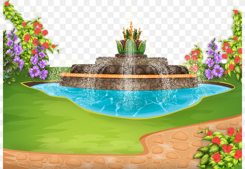 Garden Clip Art, PNG, 800x566px, Garden, Designer, Flower Garden, Fountain, Grass Download Free