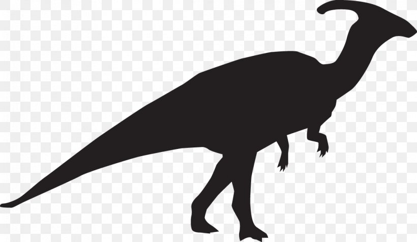 Parasaurolophus Dinosaur Tyrannosaurus Silhouette Clip Art, PNG, 1111x645px, Parasaurolophus, Beak, Black And White, Dinosaur, Email Download Free