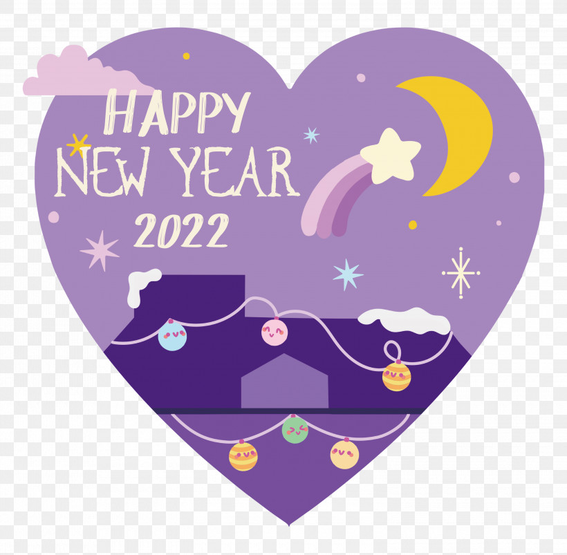 2022 New Year Happy New Year 2022, PNG, 3000x2940px, Heart, Lavender Download Free