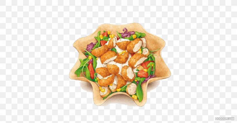 Fried Chicken Chicken Salad Fruit Salad Xiaolongbao Waffle, PNG, 960x500px, Fried Chicken, Chicken Salad, Dish, Drawing, Flavor Download Free