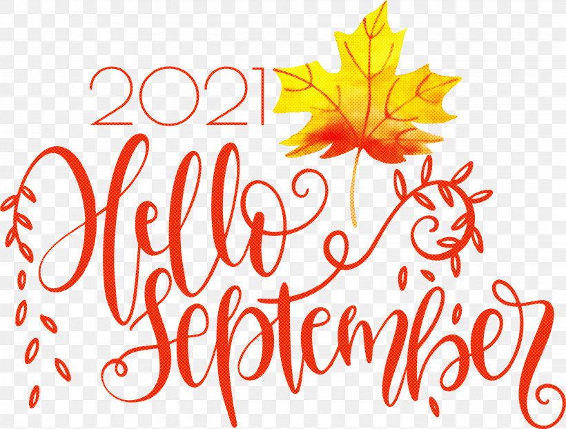 Hello September September, PNG, 3065x2327px, Hello September, Biology, Floral Design, Geometry, Leaf Download Free