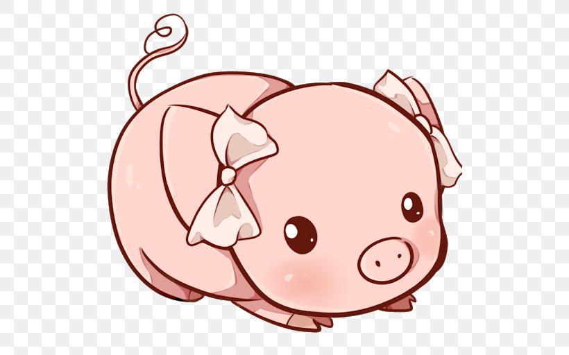 Pig Drawing Cuteness Cartoon Illustration, PNG, 512x512px, Pig, Cartoon, Cheek, Cuteness, Drawing Download Free