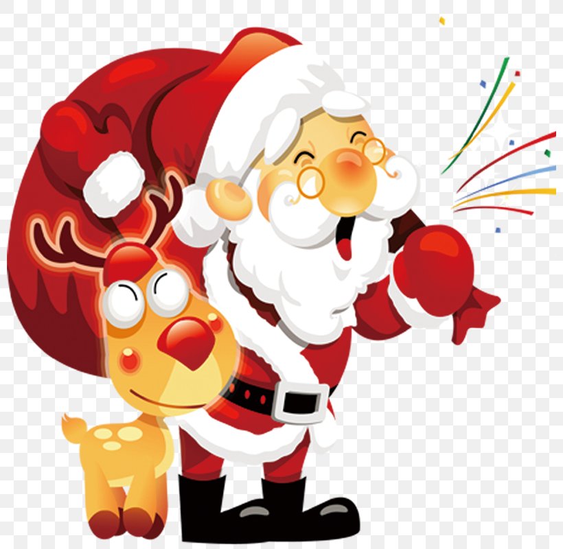 Santa Claus Christmas Card Postcard Happiness, PNG, 800x800px, Santa Claus, Art, Cartoon, Christmas, Christmas Card Download Free