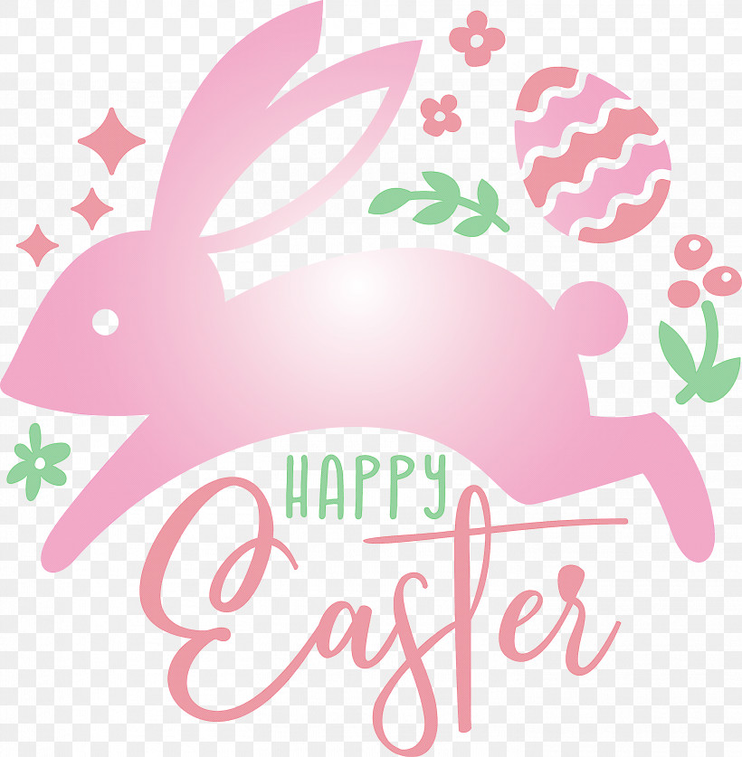 Happy Easter, PNG, 2936x3000px, Happy Easter, Easter Bunny, Pink, Rabbit Download Free