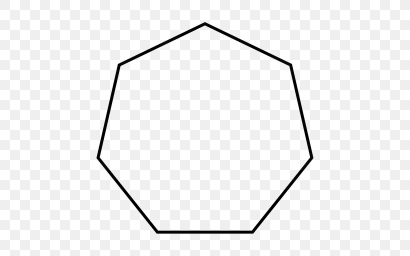 Heptagon Regular Polygon Shape, PNG, 512x512px, Heptagon, Area, Black, Black And White, Decagon Download Free