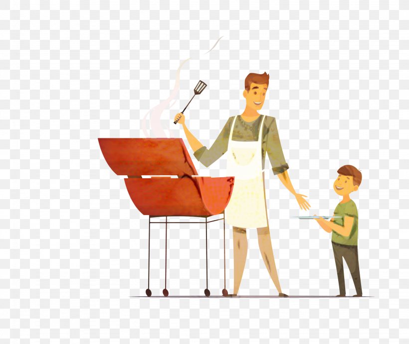 Barbecue Cartoon, PNG, 3073x2593px, Barbecue, Cartoon, Chair, Furniture, Gesture Download Free