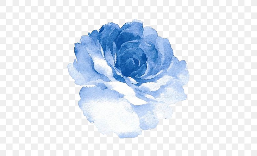 Watercolour Flowers Watercolor Painting Blue Rose, PNG, 500x500px, Watercolour Flowers, Art, Blue, Blue Rose, Color Download Free