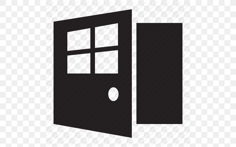 Door Iconfinder, PNG, 512x512px, Door, Black, Black And White, Brand, Business Download Free