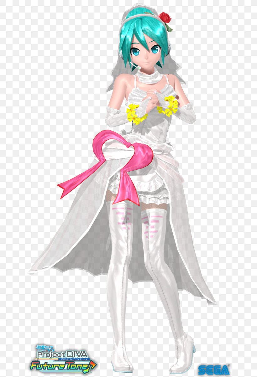 Wedding Dress Hatsune Miku Clothing MikuMikuDance, PNG, 664x1204px, Watercolor, Cartoon, Flower, Frame, Heart Download Free
