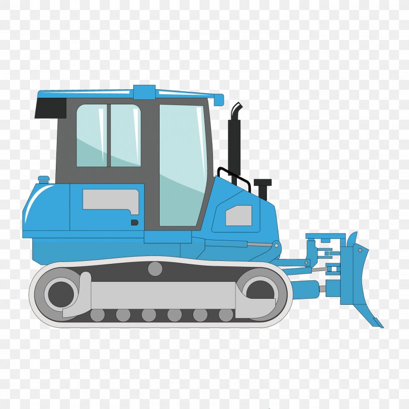 Excavator Bulldozer, PNG, 1502x1502px, Cartoon, Backhoe, Blue, Bulldozer, Excavator Download Free