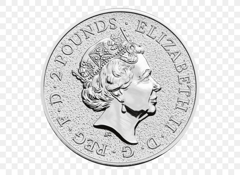 Royal Mint Uncirculated Coin The Queen's Beasts Bullion Coin, PNG, 600x600px, Royal Mint, Black And White, Bullion, Bullion Coin, Coin Download Free