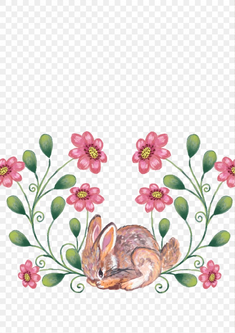 Spring Bunny Floral Design Chocolate Bunny, PNG, 1200x1700px, Floral Design, Android, Animal, Chocolate Bunny, Flora Download Free