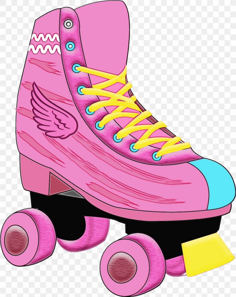 Footwear Roller Skates Quad Skates Roller Skating Pink, PNG, 1204x1516px, Watercolor, Athletic Shoe, Footwear, Magenta, Paint Download Free