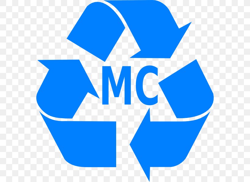 Recycling Symbol Waste Clip Art Scrap, PNG, 582x599px, Recycling, Area, Blue, Brand, Logo Download Free