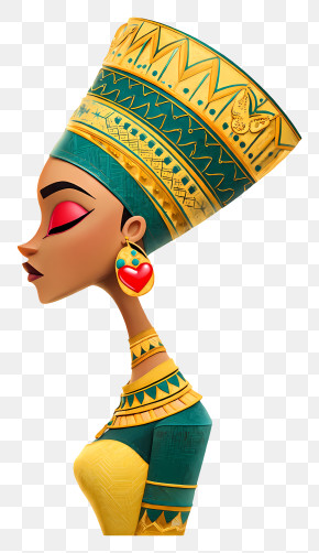 Africa Woman - Regal Queen In Golden Headdress PNG