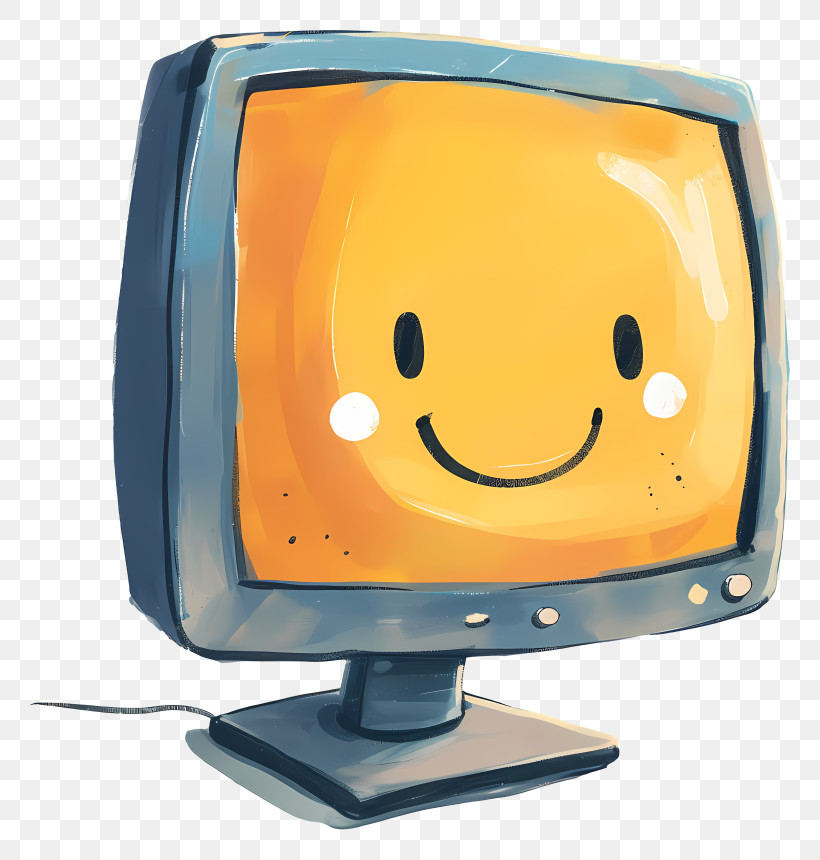 Computer Monitor - Cartoon Smiling Computer Design PNG