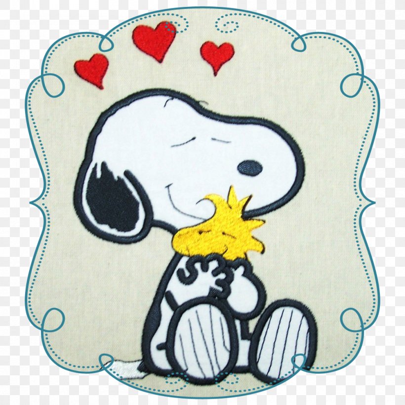 Dog Machine Embroidery Snoopy Appliqué, PNG, 1000x1000px, Watercolor, Cartoon, Flower, Frame, Heart Download Free