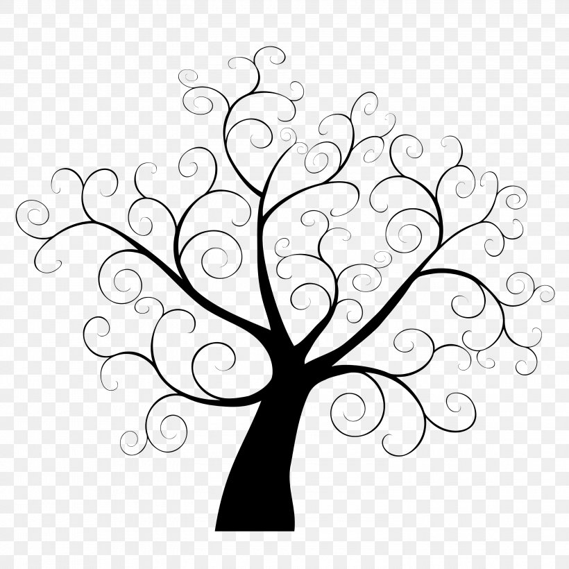 Tree Fingerprint Template Guestbook Clip Art, PNG, 3000x3000px, Tree, Black And White, Branch, Coloring Book, Diagram Download Free