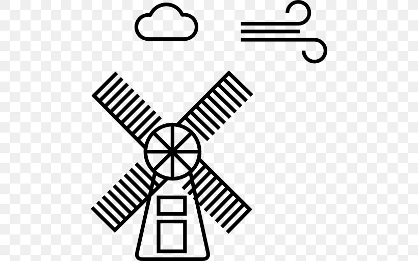 Windmill Solar Energy Garden Light, PNG, 512x512px, Windmill, Area, Black, Black And White, Brand Download Free