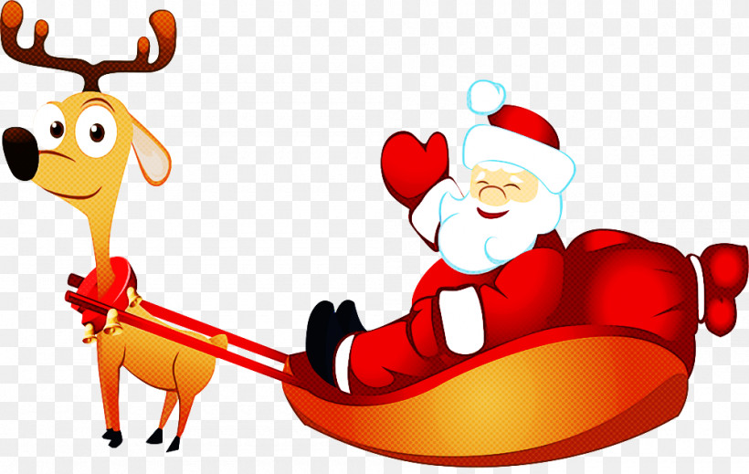 Santa Claus, PNG, 1000x634px, Santa Claus, Cartoon, Christmas, Christmas Eve, Deer Download Free