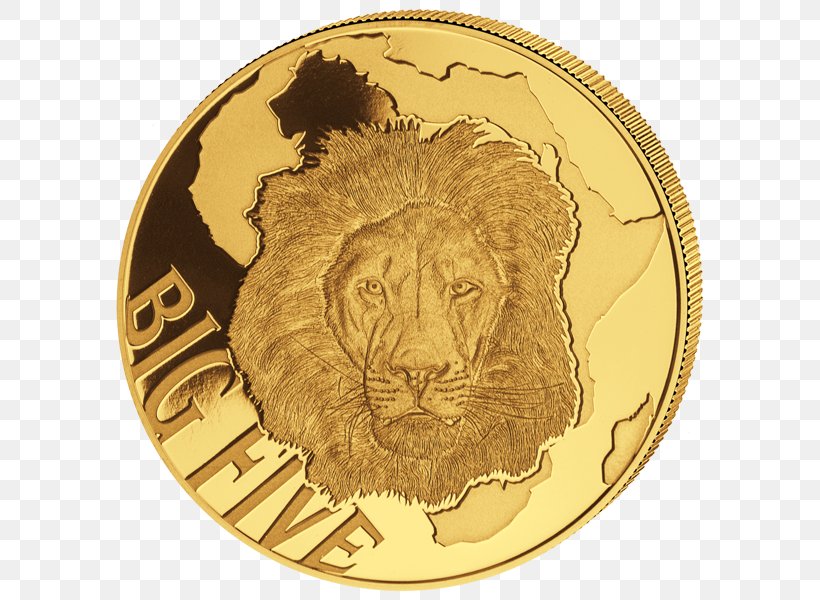 Lion Big Five Game Leopard Cameroon Coin, PNG, 600x600px, 2018, Lion, African Bush Elephant, Big Cat, Big Cats Download Free