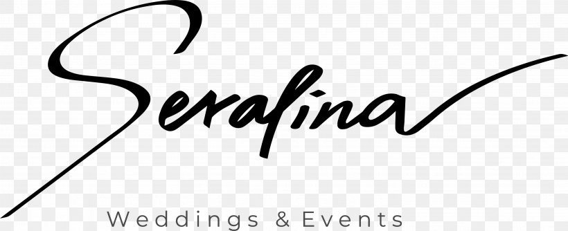 Serafina Weddings & Events Clip Art Brand Logo, PNG, 3022x1234px, Brand, Area, Black, Black And White, Calligraphy Download Free