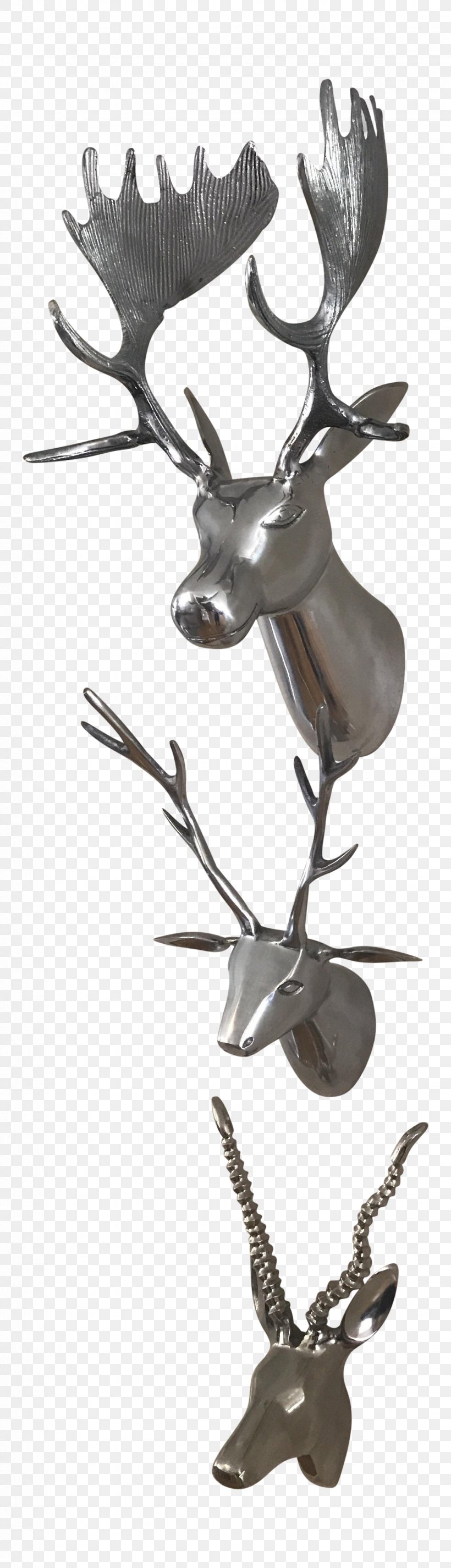 Silver Metal Reindeer Taxidermy Animal, PNG, 1234x4291px, Silver, Animal, Antler, Branch, Chairish Download Free