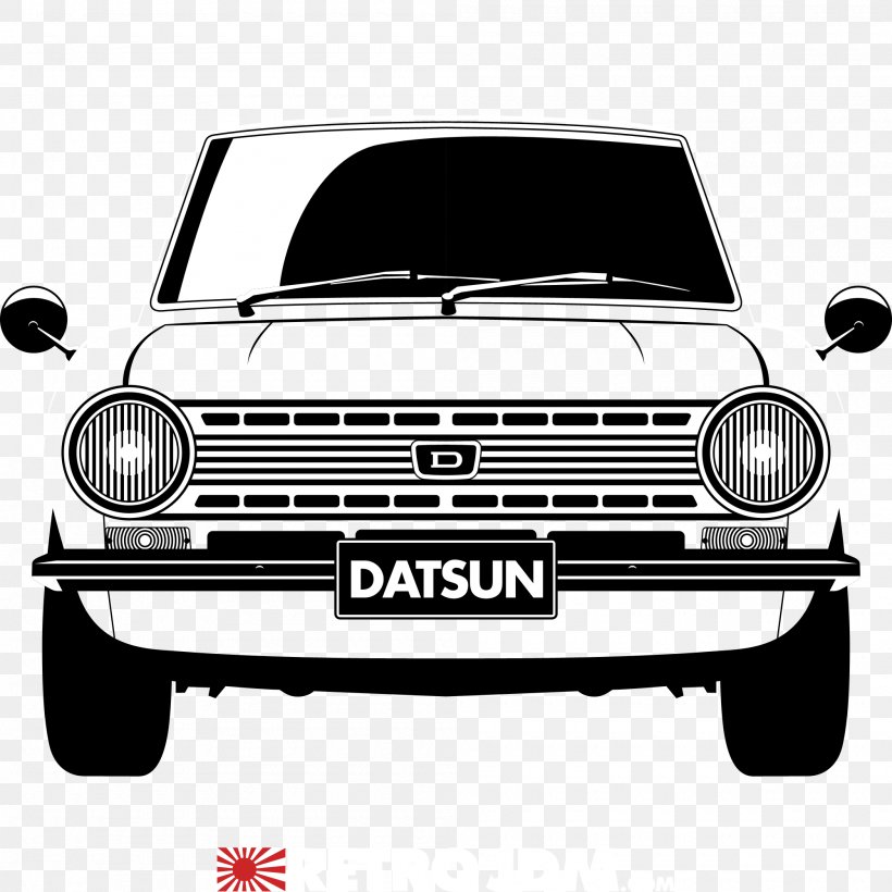 Datsun 510 Nissan Z-car, PNG, 2000x2000px, Datsun, Automotive Design, Automotive Exterior, Black And White, Brand Download Free