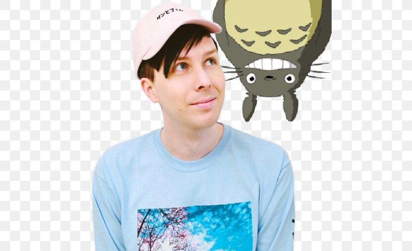 My Neighbor Totoro Dan Howell T-shirt Dan And Phil YouTuber, PNG, 500x500px, My Neighbor Totoro, Art, Cap, Castle In The Sky, Dan And Phil Download Free