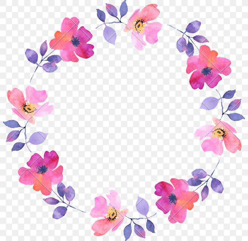 Watercolor Painting Wreath Floral Design Flower, PNG, 800x797px ...