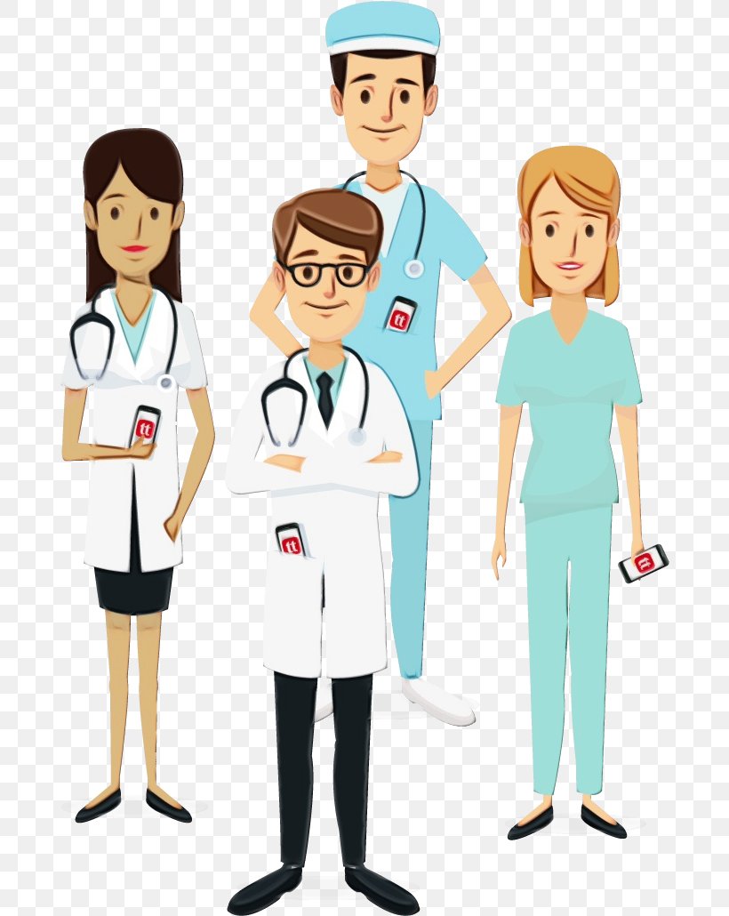 Cartoon Health Care Provider Physician Job Nurse, PNG, 686x1030px, Watercolor, Cartoon, Gesture, Health Care Provider, Job Download Free