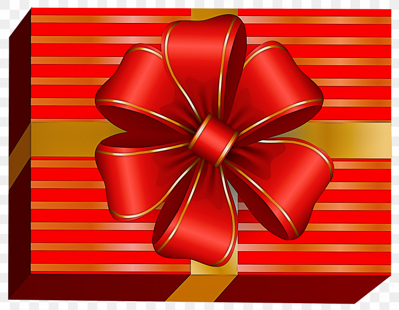 Red Present Ribbon Gift Wrapping Petal, PNG, 3000x2328px, Red, Gift Wrapping, Petal, Present, Rectangle Download Free