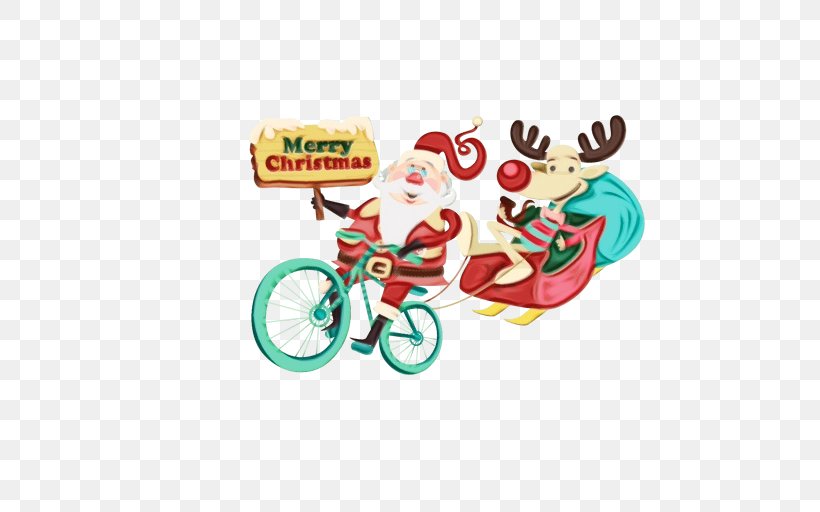 Santa Claus Drawing, PNG, 512x512px, Watercolor, Bicycle, Bicycle Library, Bicycle Part, Bicycle Wheel Download Free