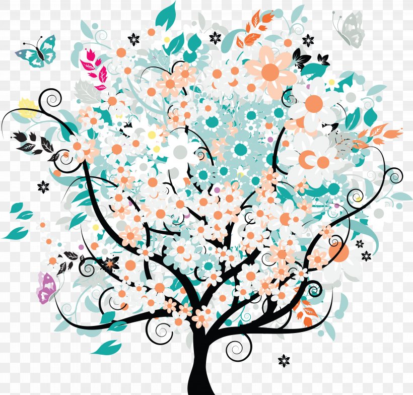 Tree Flower Oak Clip Art, PNG, 6306x6032px, Tree, Art, Artwork, Blossom, Branch Download Free