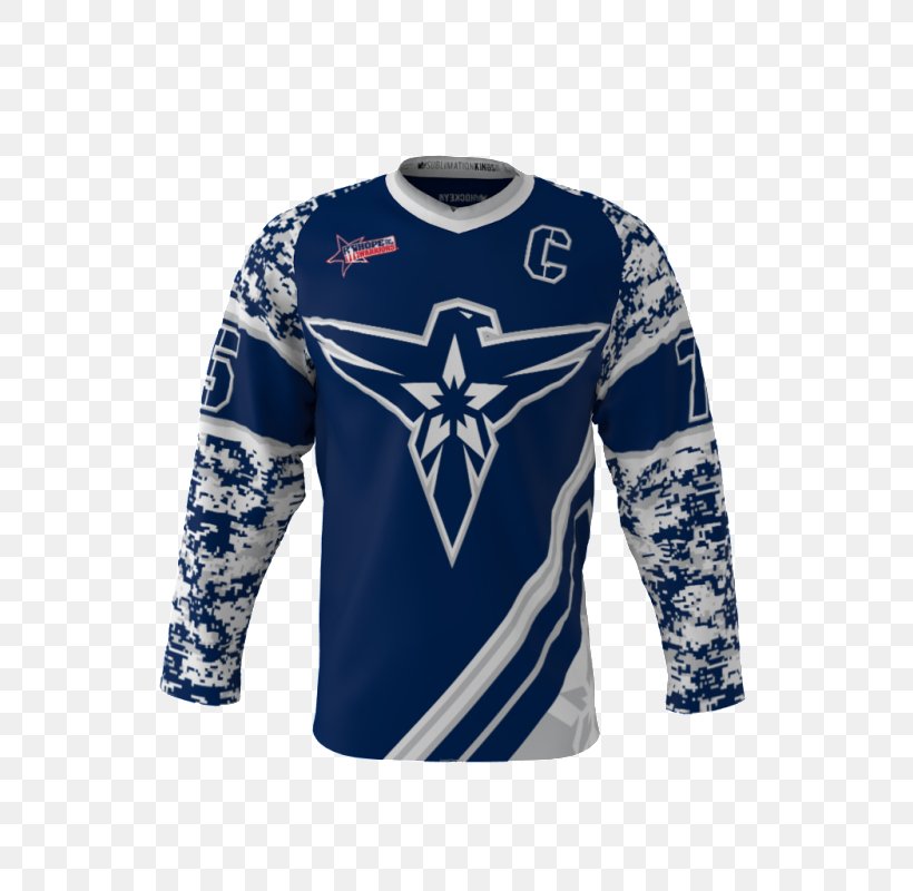 T-shirt Hockey Jersey Clothing Sleeve, PNG, 800x800px, Tshirt, Active Shirt, Blue, Clothing, Dyesublimation Printer Download Free