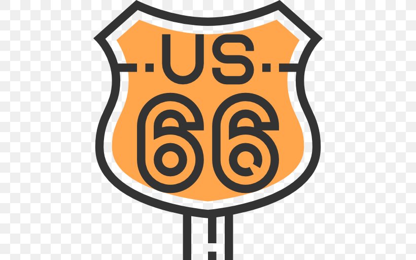 U.S. Route 66 Clip Art, PNG, 512x512px, Us Route 66, Area, Logo, Number, Orange Download Free