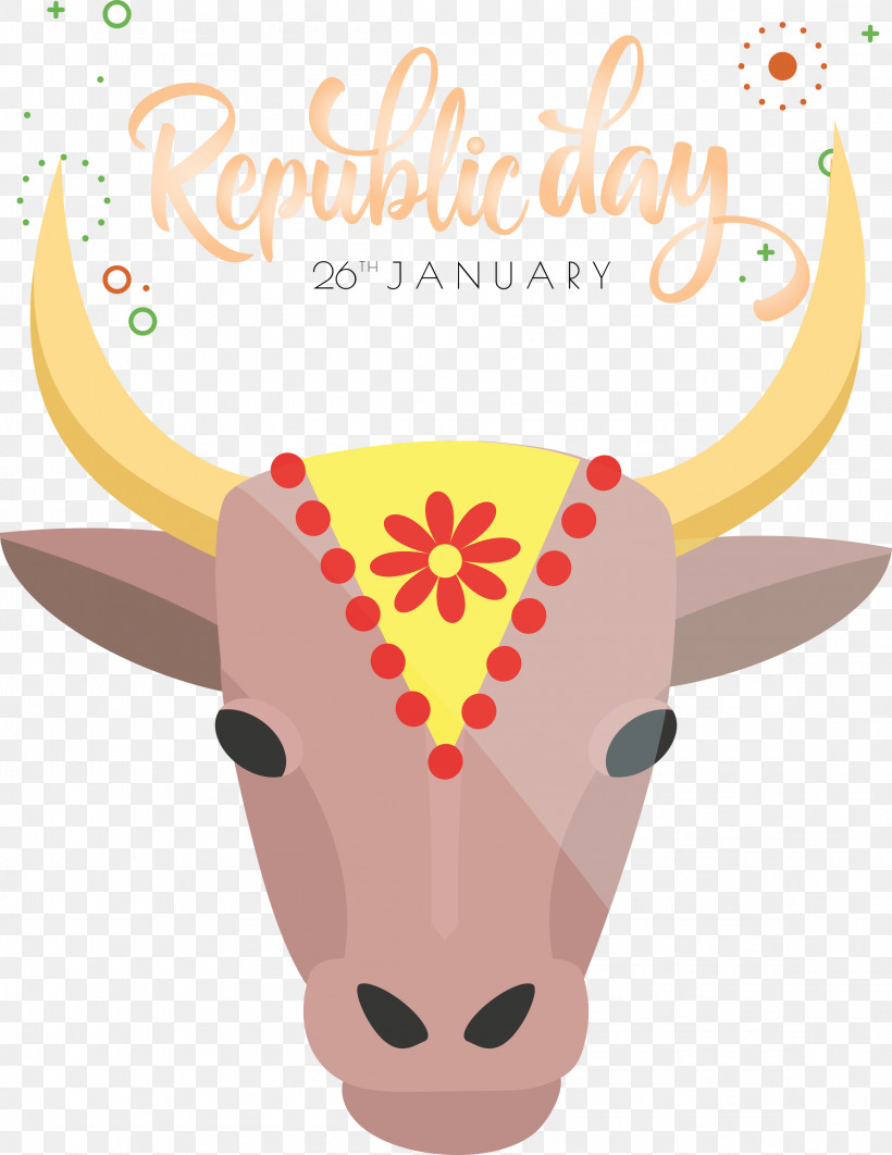 Happy India Republic Day India Republic Day 26 January, PNG, 2316x3000px, 26 January, Happy India Republic Day, Bovine, Cowgoat Family, Head Download Free