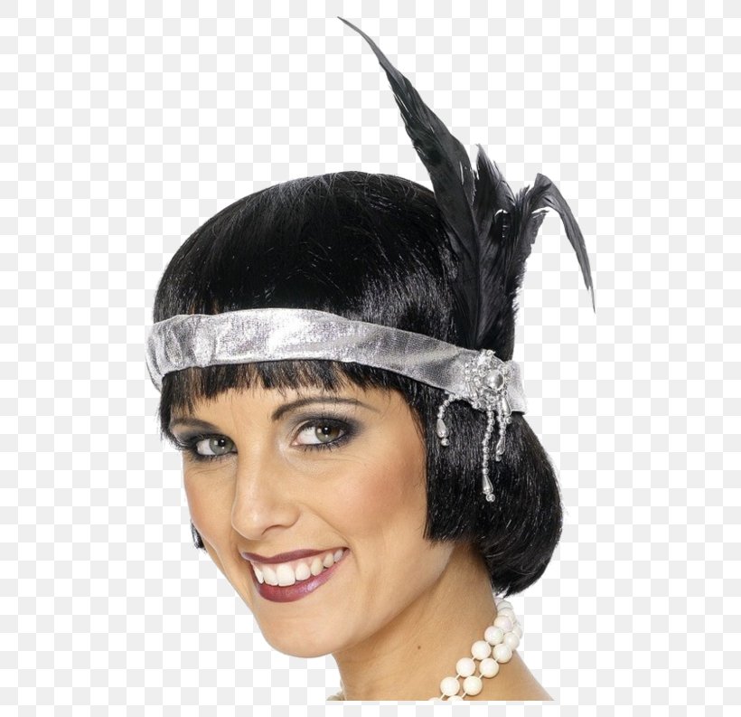 1920s Headband Feather Costume Silver, PNG, 500x793px, Headband, Charleston, Cigarette Holder, Costume, Dress Download Free