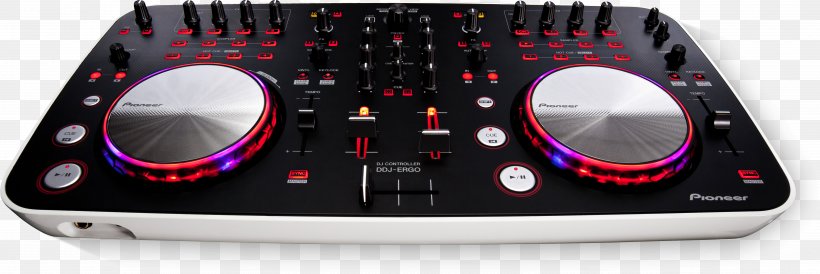 DJ Controller Virtual DJ Pioneer DJ Disc Jockey Audio Mixers, PNG, 5156x1729px, Watercolor, Cartoon, Flower, Frame, Heart Download Free