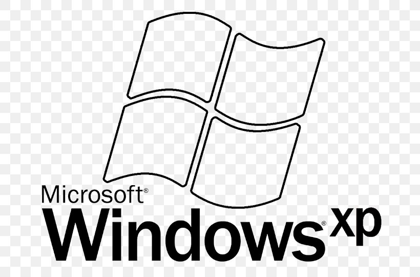 Logo Windows XP Black & White Microsoft Windows, PNG, 700x540px, Logo, Area, Black, Black And White, Black White Download Free