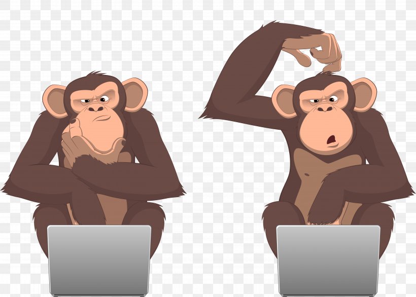 Monkey, PNG, 6104x4367px, Monkey, Bear, Bonobo, Carnivoran, Cartoon Download Free