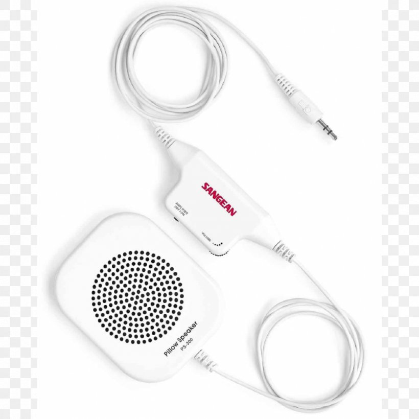 Audio Speaker Pillow Loudspeaker Sound Sangean-Personal & Portable PS-300, PNG, 1000x1000px, Audio, Audio Equipment, Background Noise Machines, Cable, Electrical Cable Download Free